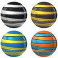 Two color sliced spheres