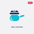 Two color small saucepan vector icon from furniture and household concept. isolated blue small saucepan vector sign symbol can be Royalty Free Stock Photo