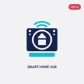 Two color smart home hub vector icon from general concept. isolated blue smart home hub vector sign symbol can be use for web, Royalty Free Stock Photo