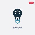 Two color smart lamp vector icon from smart home concept. isolated blue smart lamp vector sign symbol can be use for web, mobile Royalty Free Stock Photo