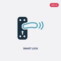 Two color smart lock vector icon from smart home concept. isolated blue smart lock vector sign symbol can be use for web, mobile Royalty Free Stock Photo