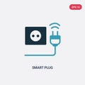 Two color smart plug vector icon from smart home concept. isolated blue smart plug vector sign symbol can be use for web, mobile Royalty Free Stock Photo