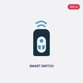 Two color smart switch vector icon from smart home concept. isolated blue smart switch vector sign symbol can be use for web, Royalty Free Stock Photo