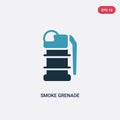 Two color smoke grenade vector icon from security concept. isolated blue smoke grenade vector sign symbol can be use for web, Royalty Free Stock Photo