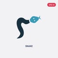 Two color snake vector icon from signs concept. isolated blue snake vector sign symbol can be use for web, mobile and logo. eps 10