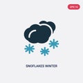 Two color snoflakes winter cloud vector icon from meteorology concept. isolated blue snoflakes winter cloud vector sign symbol can