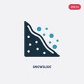 Two color snowslide vector icon from nature concept. isolated blue snowslide vector sign symbol can be use for web, mobile and