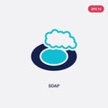 Two color soap vector icon from cleaning concept. isolated blue soap vector sign symbol can be use for web, mobile and logo. eps Royalty Free Stock Photo
