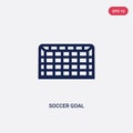 Two color soccer goal vector icon from football concept. isolated blue soccer goal vector sign symbol can be use for web, mobile