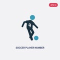 Two color soccer player number four vector icon from sports concept. isolated blue soccer player number four vector sign symbol