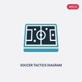 Two color soccer tactics diagram vector icon from productivity concept. isolated blue soccer tactics diagram vector sign symbol