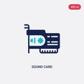 Two color sound card vector icon from electronic devices concept. isolated blue sound card vector sign symbol can be use for web, Royalty Free Stock Photo