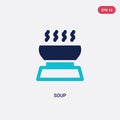 Two color soup vector icon from autumn concept. isolated blue soup vector sign symbol can be use for web, mobile and logo. eps 10