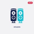 Two color speakers vector icon from electronic devices concept. isolated blue speakers vector sign symbol can be use for web, Royalty Free Stock Photo