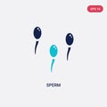 Two color sperm vector icon from health and medical concept. isolated blue sperm vector sign symbol can be use for web, mobile and Royalty Free Stock Photo