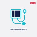 Two color sphygmomanometer vector icon from health and medical concept. isolated blue sphygmomanometer vector sign symbol can be