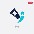 Two color spice vector icon from gastronomy concept. isolated blue spice vector sign symbol can be use for web, mobile and logo.
