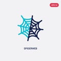 Two color spiderweb vector icon from general concept. isolated blue spiderweb vector sign symbol can be use for web, mobile and Royalty Free Stock Photo