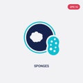 Two color sponges vector icon from cleaning concept. isolated blue sponges vector sign symbol can be use for web, mobile and logo