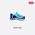 Two color sport shoe vector icon from blogger and influencer concept. isolated blue sport shoe vector sign symbol can be use for