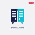 Two color sportive lockers vector icon from american football concept. isolated blue sportive lockers vector sign symbol can be Royalty Free Stock Photo