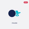 Two color stalking vector icon from cyber concept. isolated blue stalking vector sign symbol can be use for web, mobile and logo.