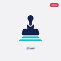 Two color stamp vector icon from customer service concept. isolated blue stamp vector sign symbol can be use for web, mobile and