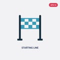 Two color starting line vector icon from sports and competition concept. isolated blue starting line vector sign symbol can be use Royalty Free Stock Photo