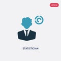 Two color statistician vector icon from professions concept. isolated blue statistician vector sign symbol can be use for web,