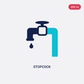 Two color stopcock vector icon from construction concept. isolated blue stopcock vector sign symbol can be use for web, mobile and Royalty Free Stock Photo