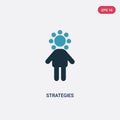 Two color strategies vector icon from people concept. isolated blue strategies vector sign symbol can be use for web, mobile and Royalty Free Stock Photo