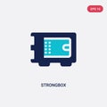 Two color strongbox vector icon from cryptocurrency economy concept. isolated blue strongbox vector sign symbol can be use for web