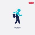 Two color student vector icon from education 2 concept. isolated blue student vector sign symbol can be use for web, mobile and