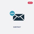 Two color substract vector icon from signs concept. isolated blue substract vector sign symbol can be use for web, mobile and logo