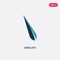 Two color subulate vector icon from nature concept. isolated blue subulate vector sign symbol can be use for web, mobile and logo