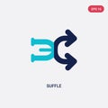 Two color suffle vector icon from arrows concept. isolated blue suffle vector sign symbol can be use for web, mobile and logo. eps Royalty Free Stock Photo