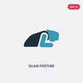 Two color sujud posture vector icon from religion-2 concept. isolated blue sujud posture vector sign symbol can be use for web,