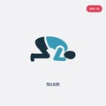 Two color sujud vector icon from people concept. isolated blue sujud vector sign symbol can be use for web, mobile and logo. eps