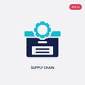 Two color supply chain vector icon from delivery and logistics concept. isolated blue supply chain vector sign symbol can be use Royalty Free Stock Photo