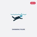 Two color swimming figure vector icon from sports concept. isolated blue swimming figure vector sign symbol can be use for web,