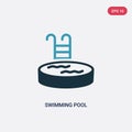 Two color swimming pool vector icon from summer concept. isolated blue swimming pool vector sign symbol can be use for web, mobile