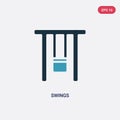 Two color swings vector icon from kid and baby concept. isolated blue swings vector sign symbol can be use for web, mobile and