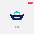 Two color sycee vector icon from asian concept. isolated blue sycee vector sign symbol can be use for web, mobile and logo. eps 10