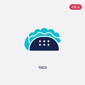 Two color taco vector icon from fast food concept. isolated blue taco vector sign symbol can be use for web, mobile and logo. eps Royalty Free Stock Photo