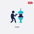 Two color tailor vector icon from fashion concept. isolated blue tailor vector sign symbol can be use for web, mobile and logo.