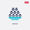 Two color takoyaki vector icon from hotel and restaurant concept. isolated blue takoyaki vector sign symbol can be use for web,