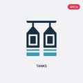 Two color tanks vector icon from industry concept. isolated blue tanks vector sign symbol can be use for web, mobile and logo. eps Royalty Free Stock Photo