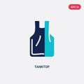 Two color tanktop vector icon from clothes concept. isolated blue tanktop vector sign symbol can be use for web, mobile and logo.