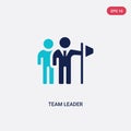 Two color team leader vector icon from general concept. isolated blue team leader vector sign symbol can be use for web, mobile