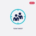Two color team target vector icon from general concept. isolated blue team target vector sign symbol can be use for web, mobile